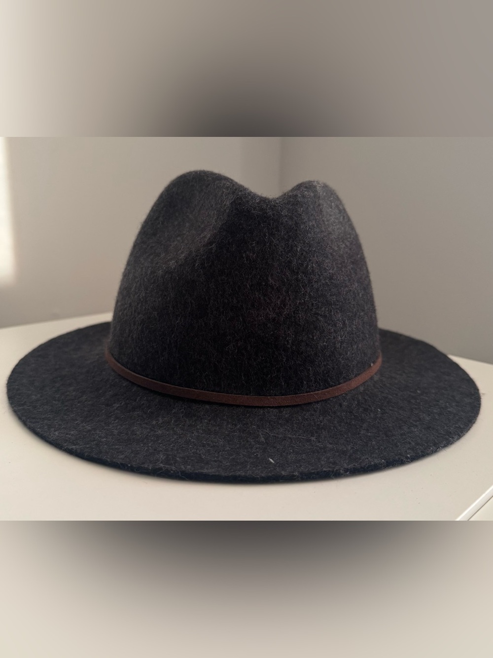 NWOT Scala Classico 100% Wool Fedora Hat Charcoal Grey Unisex